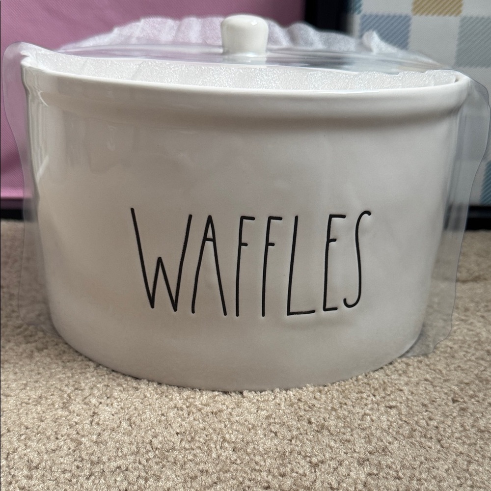 Rae Dunn White Waffles Container